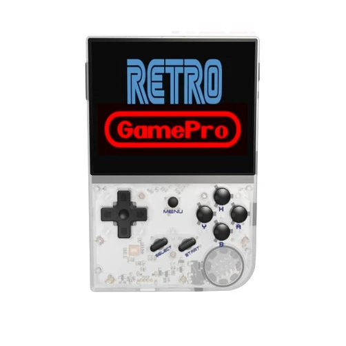 Retro GamePro RG35XX Handheld Game Console with 5000 Games, 3.5inch IPS OCA Screen Linux System Chip Cortex-A9 Portable Handheld Nostalgic Arcade Retro Game Machine, 64g, 2100mAh (RG35XX White)