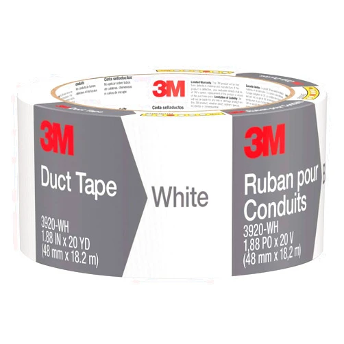 3M Multi-Use Colored Duct Tape, White with Strong Adhesive and Water-Resistant Backing, Multi-Surface 3M Duct Tape for Indoor and Outdoor Use, 1.88 Inches x 20 Yards, 1 Roll (3920-WH)