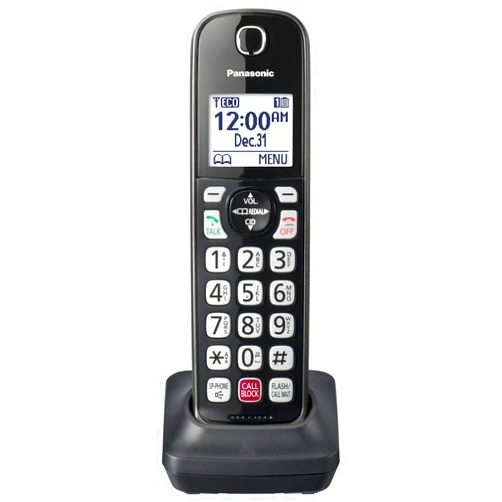 Panasonic Additional Cordless Phone Handset for use with KX-TGD81x and KX-TGD83x Series Cordless Phone Systems - KX-TGDA83M (Metallic Black)