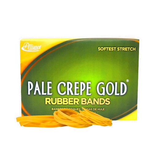 Naxos Alliance Rubber 20545 Pale Crepe Gold Rubber Bands Size #54, 1 lb Box (Assorted Sizes, Golden Crepe)