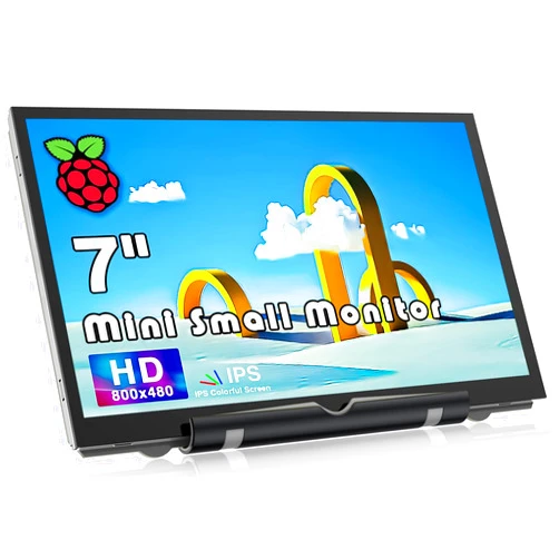 HAMTYSAN Raspberry Pi Mini Screen Monitor, 7 Inch Screen 800x480 HDMI Small Monitor IPS LCD Screen Display for Raspberry Pi 400/4/3/Zero/Jetson Nano/Orange Pi/Win11/10/8/7, No-Touch