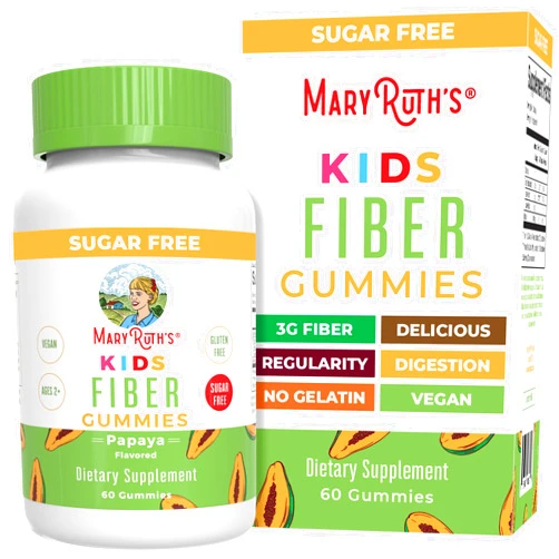 MARYRUTH'S Fiber Gummies for Kids | 2 Month Supply | Sugar Free | Soluble Fiber Supplement | Gut Health & Digestion Support | 3g Fiber per Gummy | Vegan | 60 Count