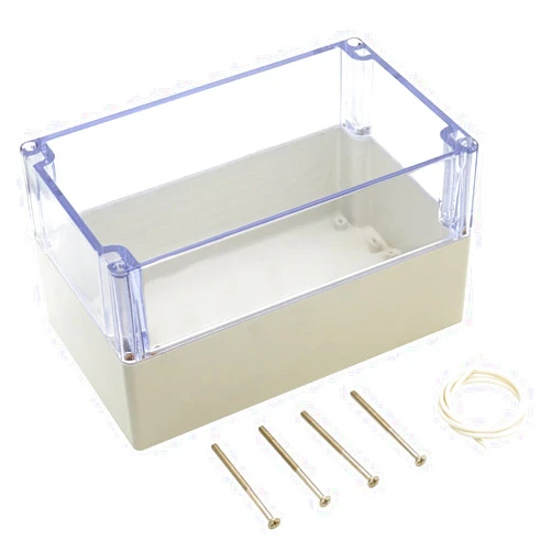 LeMotech ABS Plastic Junction Box Dustproof Waterproof IP65 Electrical Enclosure Box Universal Project Enclosure Grey with PC Transparent Clear Cover 7.9 x 4.7 x 4.4 inch(200 x120 x113 mm)