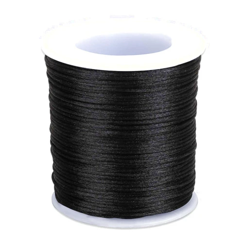 Salbsever 110 Yards 0.8mm Black Nylon String Nylon Thread Wind Chime String Nylon Cord Tarred Twine Outdoor Thin String for Waist Beading, Braided Bracelets, Necklaces, DIY Craft, Blinds, Jewelry Making