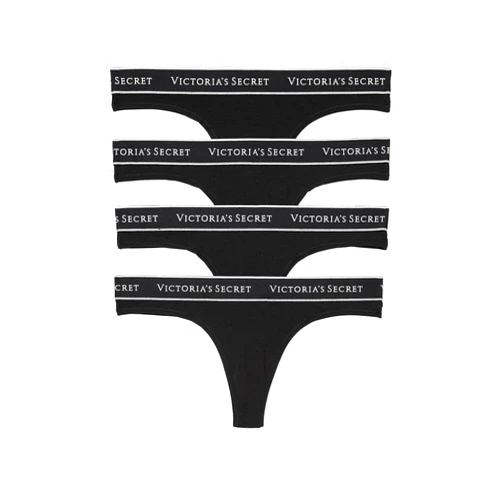Victoria's Secret Logo Cotton Thong Panty Pack, Underwear for Women (XS-XXL)