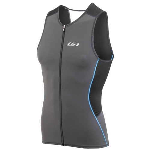 Louis Garneau Men's Comp Sleeveless Tri Top (Black/Gray, Small)