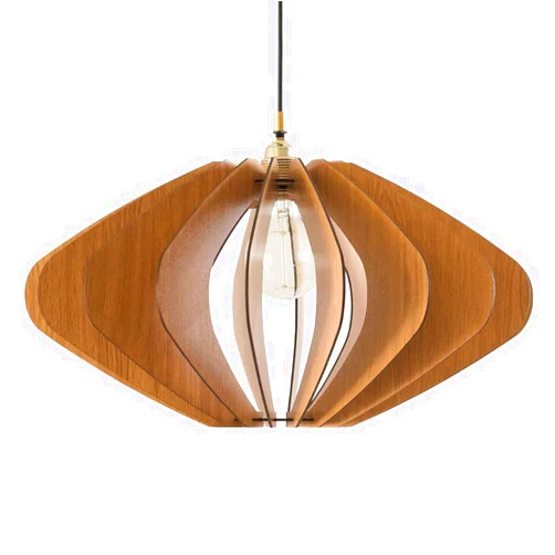 DEZAART ELEIPSE Wood Pendant Light | Mid Century Modern Chandelier | Hanging Lamp | Wood Chandelier Lighting | Modern Light Fixture | Modern Pendant Light