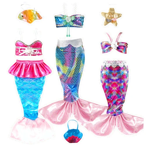 YAYYAY 18-Inch Doll Clothing and Accessories Sets - Mermaid Doll Clothes Outfits Fits for 18 Inch Baby Doll Girl Doll with Handbag Dolls Accessories for Girls Gift
