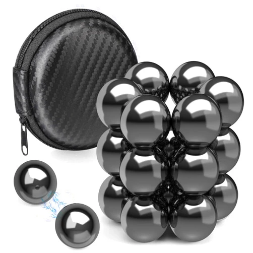 Dilabnba 22PCS Round Magnetic Stones Fidget Toy Magnet Science Kit for Adults, Large Hematite Magnet Ball Desk Toy for Men Women, Whiteboard Locker Magnetic Rocks for Home Office, Age:15+