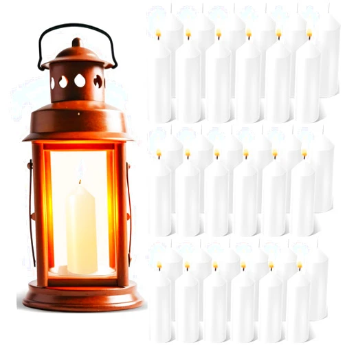 Threlaco 36 Pack 9 Hour Emergency Candles Compatible with Candle Lanterns Emergency Candles Long Burning Survival Candles for Outdoor Camping Emergency Survival Preparedness (Lantern Not Included)