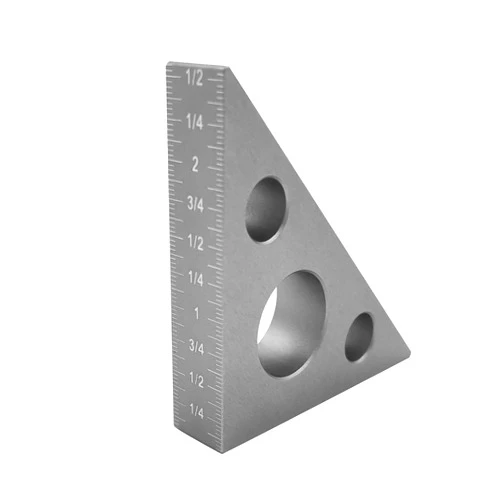 YGFRSTO Right Angle Ruler, 45 n 90 Degree Small Aluminum Alloy Triangle Ruler with Both Imperial and Metric Scales Machinist Carpenter's Square Measuring Tool for DIY Woodworking Workshop Table and Miter Saw