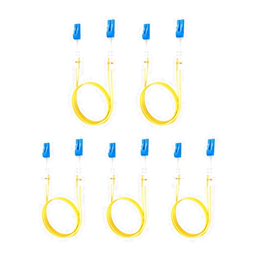 Yonwide Single Mode Fiber Lc to Lc 3m (9.84 ft) 5 Pack, OS2 Lc to Lc Single Mode Fiber Patch Cable Duplex, Singlemode Fiber Optic Cable Lc to Lc, LSZH SM Fiber Jumper Cord, Yellow SMF 3 Meter