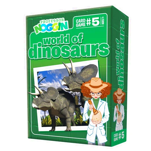 Outset Media Professor Noggin's World of Dinosaurs Trivia Card Game - an Educational Trivia Based Card Game for Kids - Trivia, True or False, and Multiple Choice - Ages 7+ - Contains 30 Trivia Cards