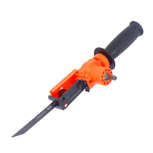 Jopwkuin Electric Reciprocating Saw Converter, Reciprocating Saw Attachment Adjustable Guide Plate Position Time Saving for Wood Metal PVC Cutting
