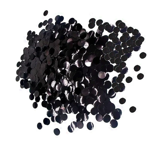 Xiksxitn Black Table Confetti 0.59 inch Metallic Foil Confetti for Wedding Birthday Party Confetti Decoration (2.12 oz /1 pack)