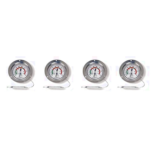 Cooper-Atkins 6812-01-3 Vapor Tension Panel Thermometer with Back Flange, NSF Certified, -40/60°F Temperature Range (4)