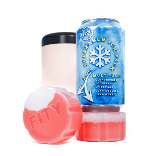 FITY Freeze (2 Pack) - A Multi-Use Freezable Ice Pack 12oz Can Adapter for 16oz Tall Can Tumblers Also use w/Lunch Boxes, Diaper Bags, Sore Muscles, Compatible with YETI MiiR CamelBak BruMate
