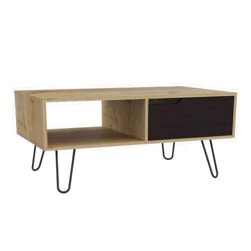 RST Brands Aster Composite Wood Indoor Industrial, with 1 Easy Pull Drawer and 1 Ample Storage, for Living Room, Cubicle Coffee Table, Beige