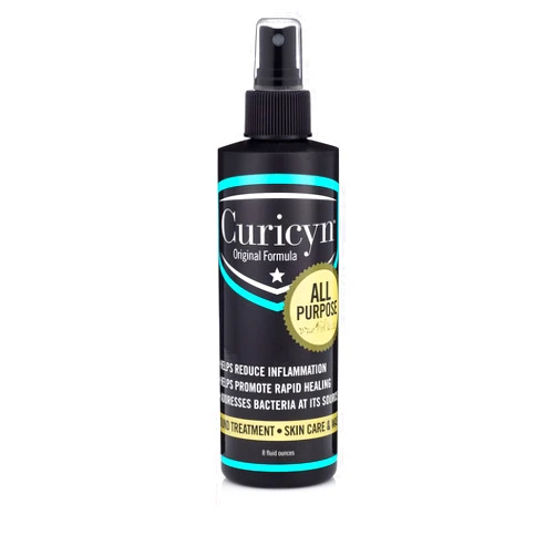 Curicyn Wound Care for Dogs, Cats & Livestock 8oz - All Natural, Fast Acting Wound Care for Pets, Safe Wound Care for Cats - Works on Varied Ailments, Easy Application Spray Bottle