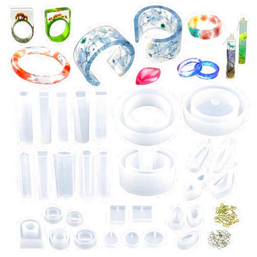 LET'S RESIN 30pcs Resin Jewelry Molds, Jewelry Molds for UV Resin, Resin Silicone Molds kit with Bracelet Molds,Pendant Molds,Ring Molds for Epoxy Resin