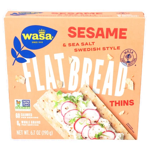Wasa Flatbread Thins Crackers, Sesame and Sea Salt, 6.7 Ounce (Pack of 1)