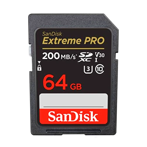 SanDisk 64GB Extreme PRO SDXC UHS-I Memory Card - C10, U3, V30, 4K UHD, SD Card - SDSDXXU-064G-GN4IN