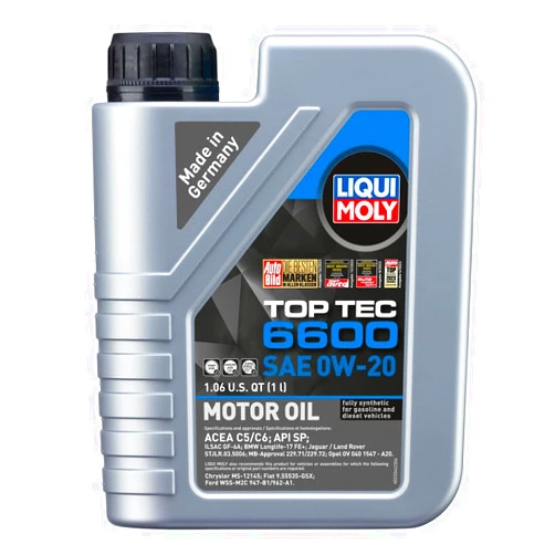 Liqui Moly Top Tec 6600 SAE 0W-20 | 1 L | Synthesis Technology Motor Oil | SKU: 22044