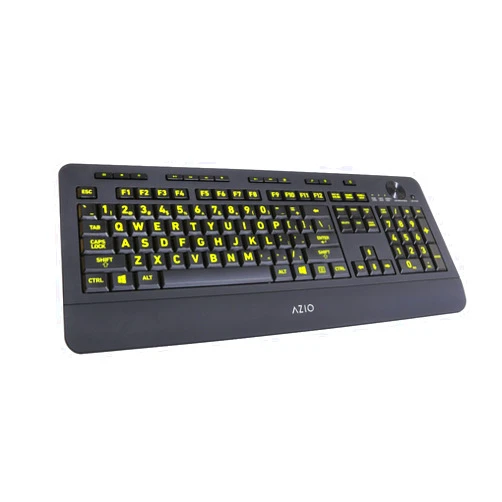 Azio Vision Backlit USB Keyboard with Large Print keys and 5 Interchangeable Backlight Colors (KB506) [parallel import goods]