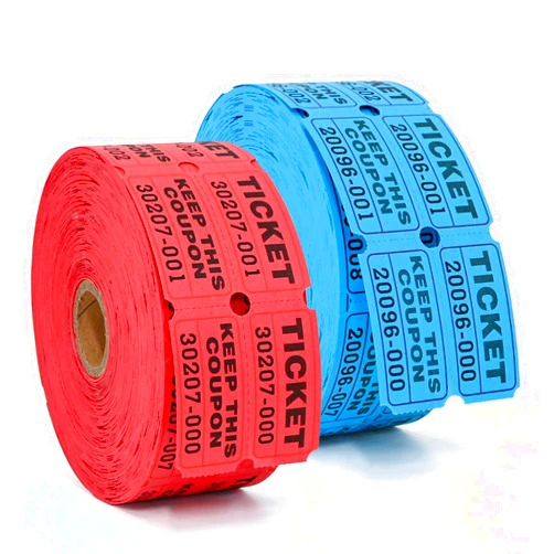 L LIKED 2000 Raffle Tickets Double Rolls 50/50 Stub Tickets with Consecutive Numbers 1000 Pairs per Roll,2 Rolls-Blue,Red