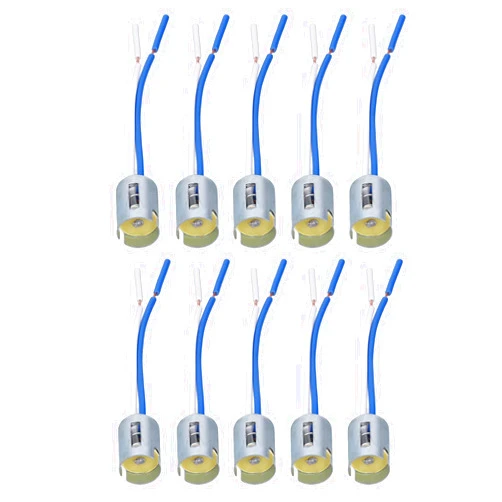Aramox 10Pcs 1156 Bulb Socket, DC 12V 1156 Lamp Bulb Socket LED Turn Light Holder with 3.5in Harness