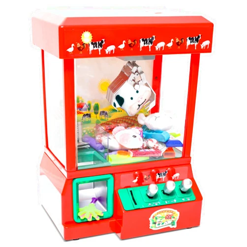 Bundaloo Claw Machine Arcade Game - Electronic Mini Candy and Toy Grabber Dispenser - with Sound & 3 Mini Plush Farm Animals