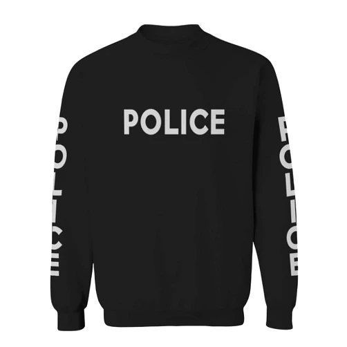 VICES AND VIRTUESS 0187. Police Officer Costume Support Blue Lives Sheriff Patriotic Men's Crewneck Sweatshirt