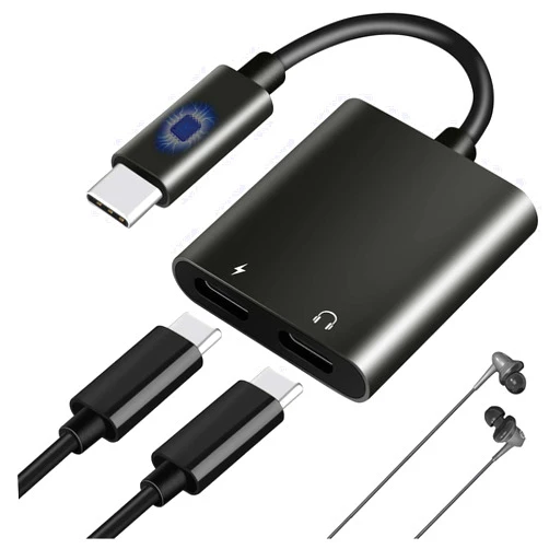 Twinkk USB C Splitter, 2 in 1 USB C to Dual USB C Audio&Charging Adapter and USB C Headphone Adapter Compatible with iPhone 15/15Pro/15Pro Max, Google Pixel 7/6/5, Samsung Galaxy S23 S22 S21 and More