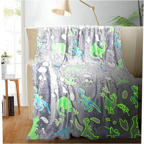 TEHALK Personalized Baby Blankets for Boys, Dinosaur Blanket for Boys, Glow in The Dark Blanket for Kids, Kids Blanket for Boys, Toddler Blanket for Boys, Soft Fleece Blanket Throw 30