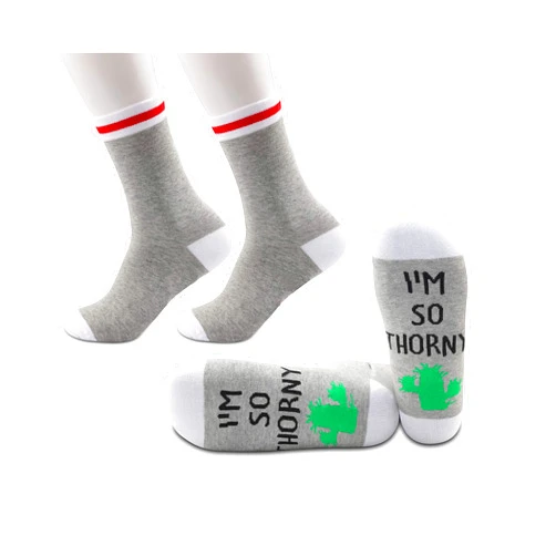 JXGZSO 2 Pairs Cactus Gift I'm So Thorny Cactus Socks Cactus Lover Gift Plant Lover Gift Garden Lover Socks Gift for Gardener