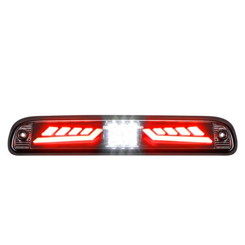 Partsam Eagle-Wing LED 3rd Third Brake Light with Strobe Replacement for F-250 F-350 F-450 F-550 Super Duty 1999-2016, Red/White High Mount Rear Cab Roof Center Tail Cargo Lamp, DOT Compliant