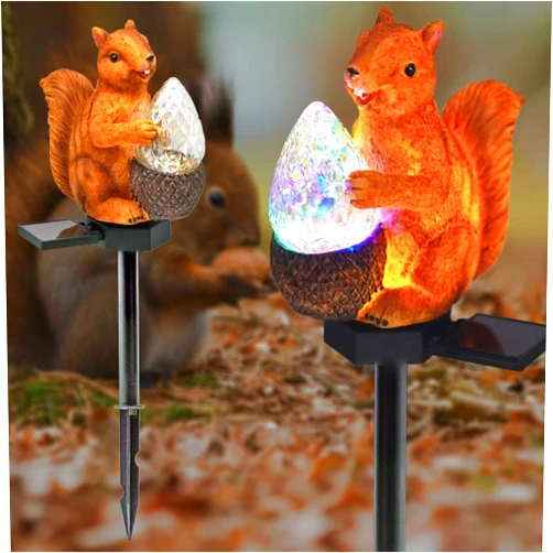 GONIMY Squirrel Solar Garden Lights,Upgraded Outdoor Decor Solar Squirrel Stake Lights Waterproof Squirrel Decorative Lights for Yard Patio Garden Lawn Decor -1 Pack
