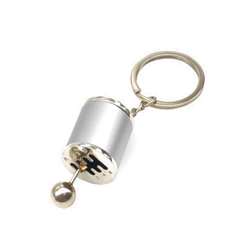 NOTISH Metal Gear Box Keychain 6 Speed Manual Transmission Shift Lever Keyring, Creative Auto Part Model Gear Box, Mini Gear Shift Stick Knob Keyring, Key Fob Keychain Accessorie - White