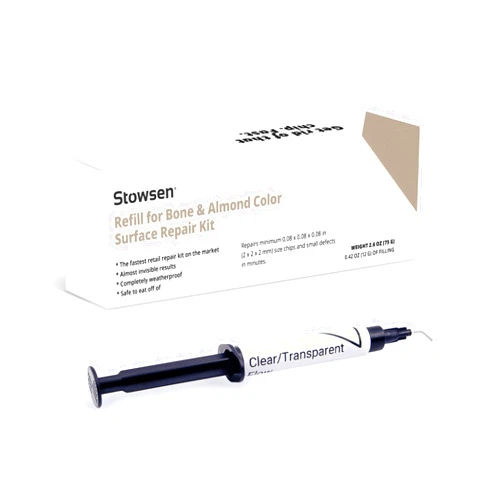 STOWSEN Refill for Bone & Almond Color Surface Repair Kit - Fix Chips & Defects in Minutes | Repair Tiles Bathroom Fixtures and Countertops with Ease | for Porcelain Ceramic Fiberglass Corian and More