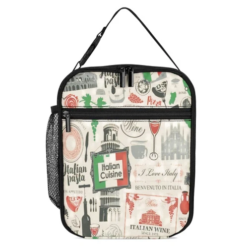 Yandier Fun Sketch Italy Pattern Lunch Box for Men & Women Durable Lunch Bag for Adults Reusable Small Lunchbox