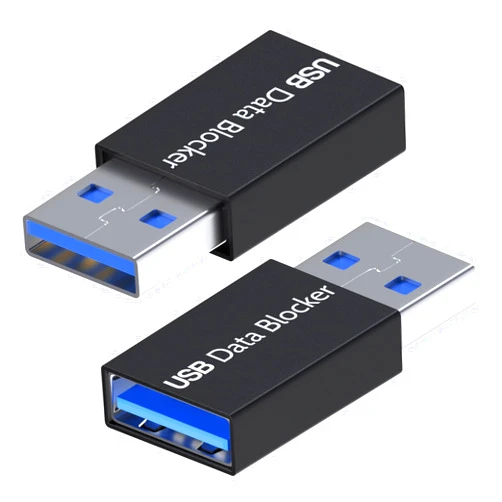 MMOBIEL USB Data Blocker 2-Pack USB-A to A Charge-Only Adapter – Protect Against Juice Jacking, Safe Charging, Data Blocking Defender, Refuse Hacking – Black