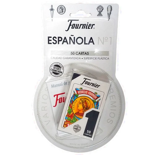 Naipes Fournier Set of 50 Fournier Spanish Playing Cards Tuck Case SeiSes - Chinchon Instructions - Baraja Española Instrucciones