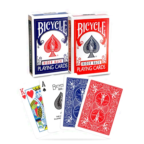 Bicycle Rider Back Playing Cards, Standard Index, Poker Cards, Premium Playing Cards, Red & Blue, 2 Count (Pack of 1)