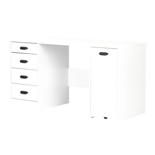 South Shore Artwork Sewing Craft Table with Storage Drawers and Scratchproof Surface, Pure White
