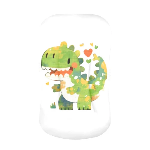 Daulesho Cartoon Dinosaur T-Rex Crib Sheets for Boys or Girls Green T-Rex Heart Soft and Breathable Crib Mattress Sheet Kawaii Dinosaur Baby Cradle Mattress Sheets