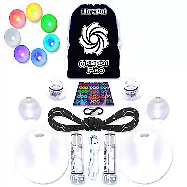 UltraPoi - Orb Poi Pro: The World's Favorite LED Contact Poi (LED Knob Handle-Orb Poi Pro w/ UltraKnob Pro)