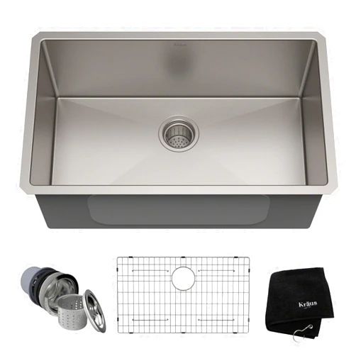 KRAUS Standart Pro 30 -inch Undermount Single Bowl 16 Gauge Stainless Steel Kitchen Sink, KHU100-30