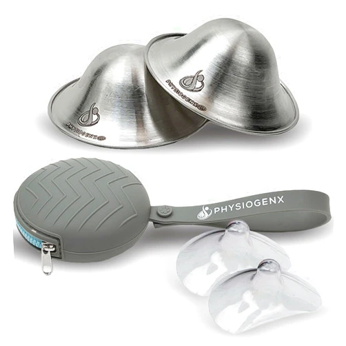 PhysiogenX Silver Nipple Shield XL Breastfeeding Care Kit & Nipple Covers for Nursing Newborn Set – OB/GYN Designed Designed Silver Nursing Cups with Breast Shields for Nursing & Grey Carry Case