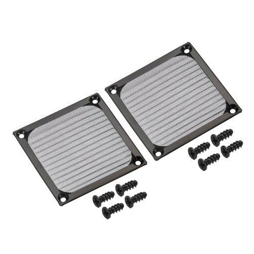 PATIKIL 80mm Fan Filter Grills with Screws, 2 Pack Aluminum Frame Stainless Steel Mesh Dustproof Cover for Computer Case, Black