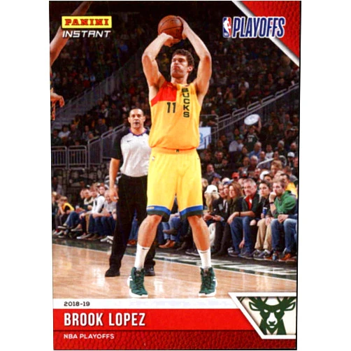 Instant Playoffs 2018-19 Panini Instant NBA Playoffs #189 Brook Lopez Milwaukee Bucks Print Run 72 Official Basketball Card ONLINE Exclusive